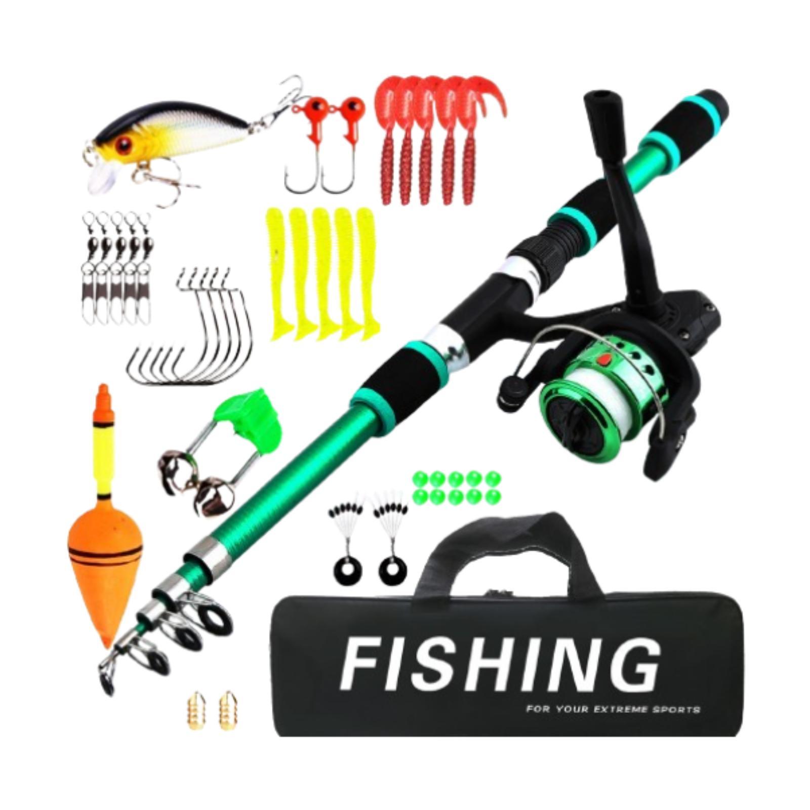 EHJRE Kids Fishing Pole Fishing Accessories Kids Fishing Kit for Birthday Gifts Parent Green
